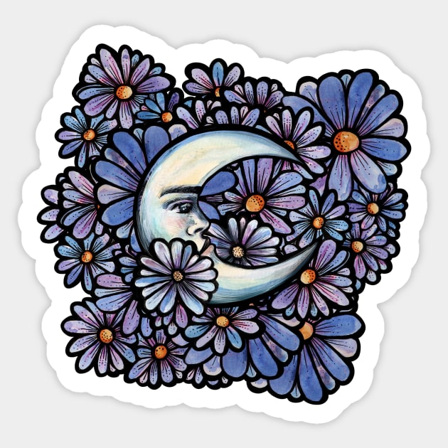 Flower Moon Sticker by bubbsnugg